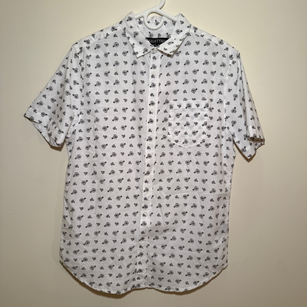 Men's Bicycle Print Short Sleeve Shirt